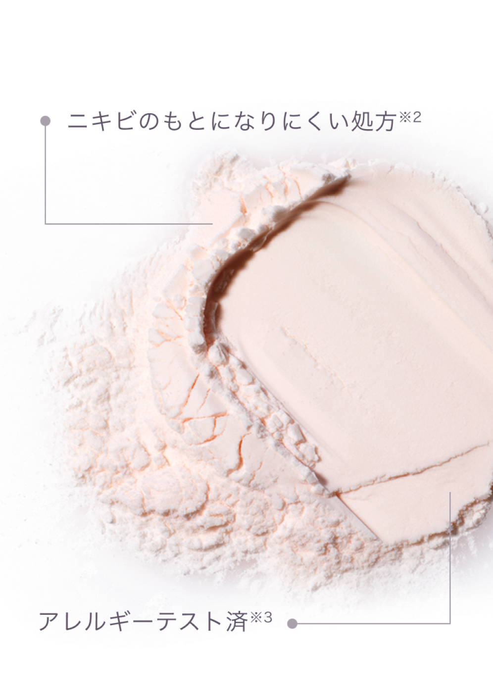 ニキビのもとになりにくい処方※3 アレルギーテスト済※4